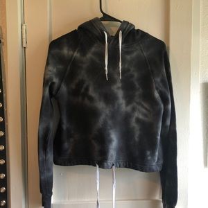 black and blue tie dye cropped sweater